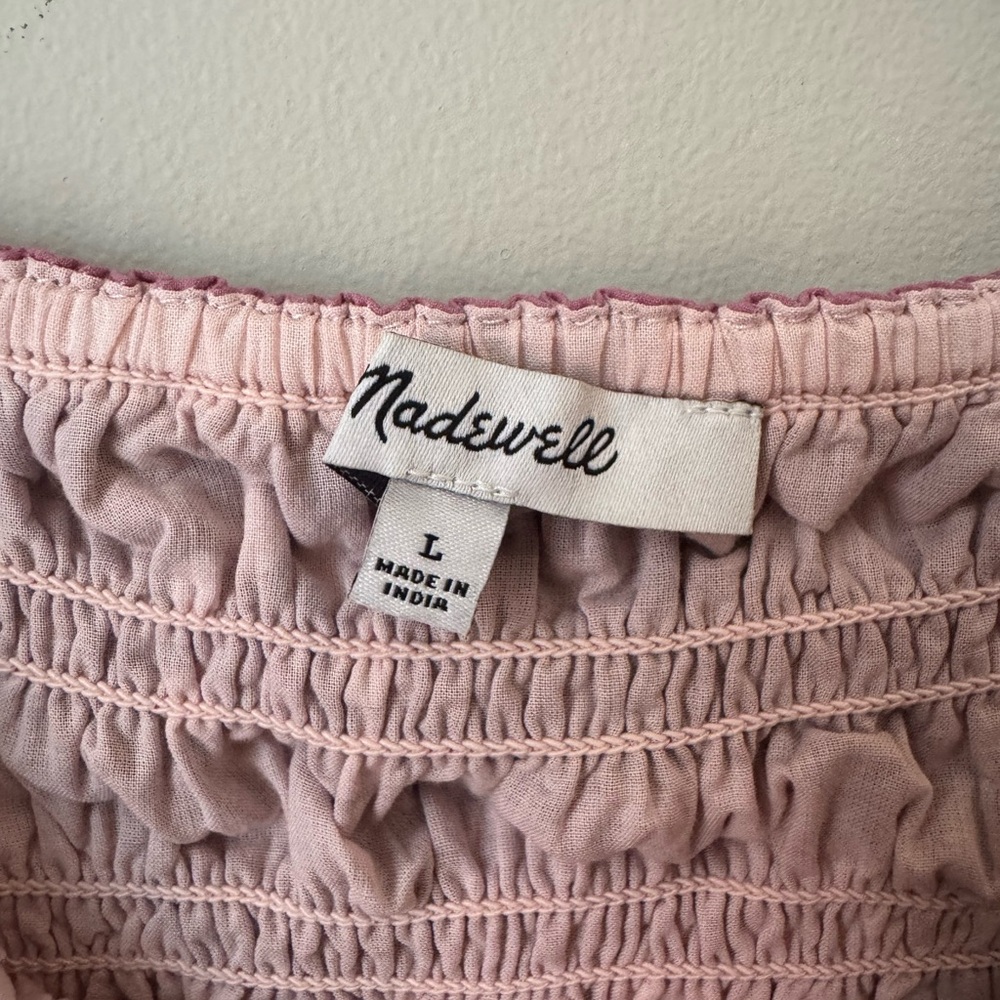 Madewell Pink & Dark Pink Floral Smocked Mini Dress - Picture 9 of 11